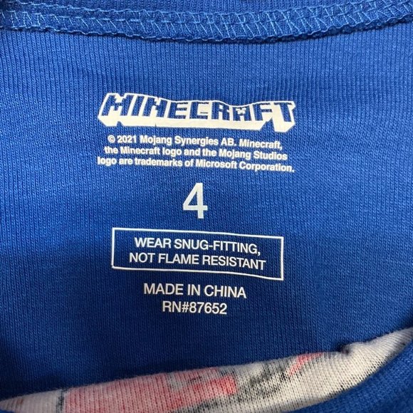 🪷NEW Minecraft Boys 3 Piece Pajama Set Size 4~ NEW - Picture 3 of 7